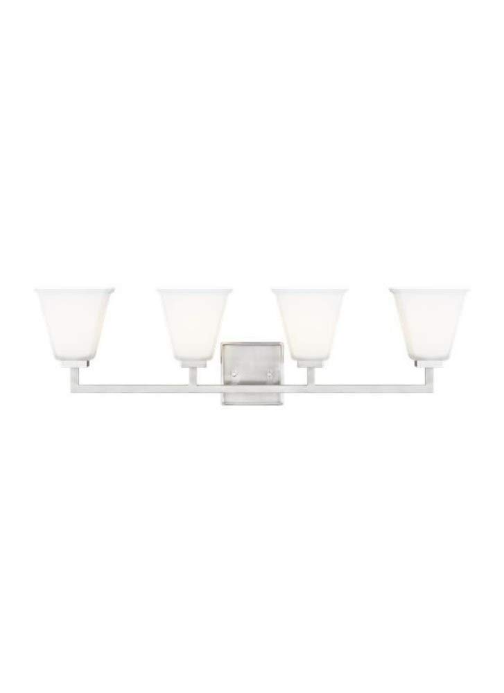 Sea Gull Lighting 4413704-962 Ellis Harper 4-Light Bathroom Vanity Fixture in Brushed Nickel - Perfect for Modern Bathroom, Master Suite & Powder Room Lighting Upgrade