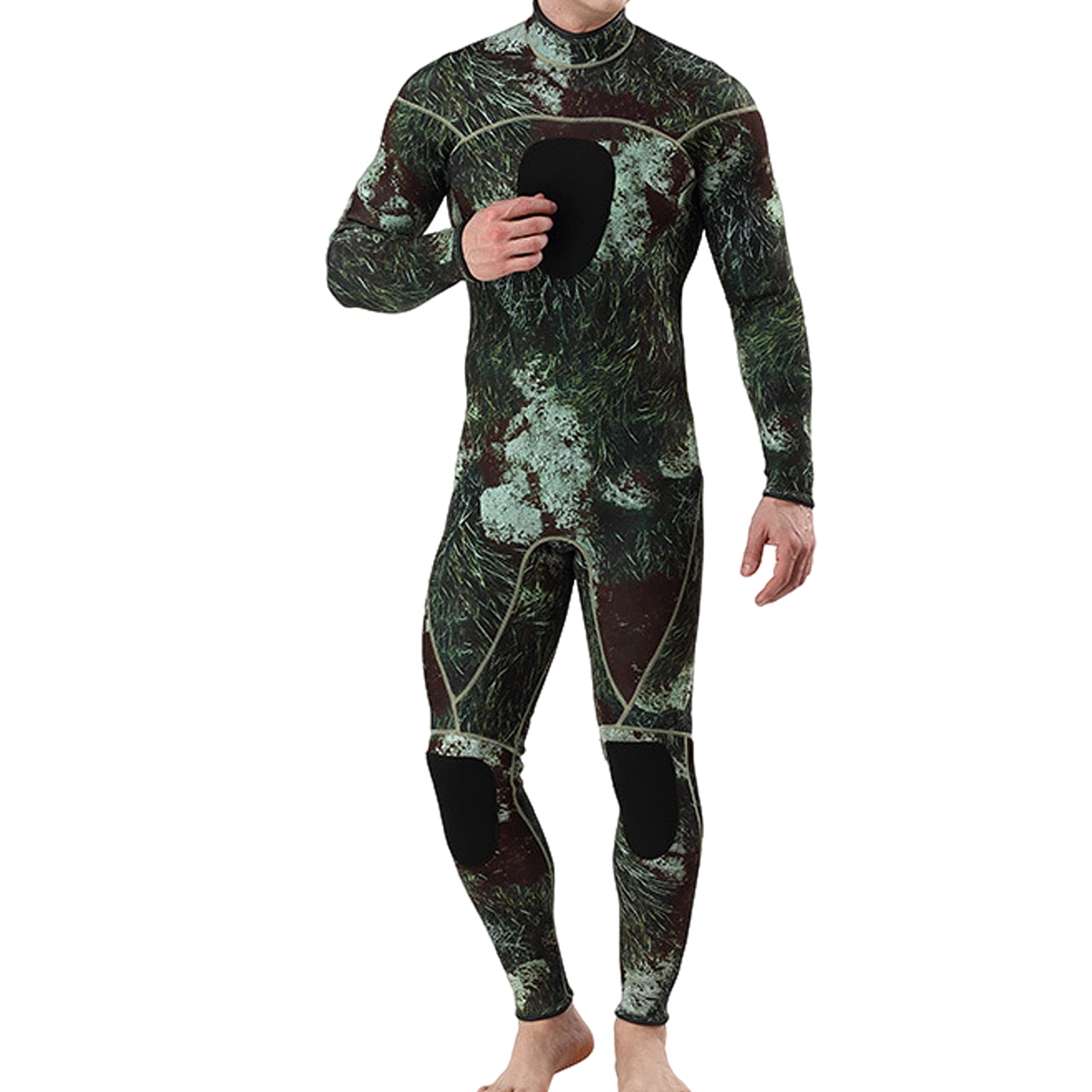 **3mm Neoprene Wetsuit for Men - One-Piece Long Sleeve Diving Suit, Elastic & Plus Size, Ideal for Snorkeling, Surfing, Swimming & Water Sports**