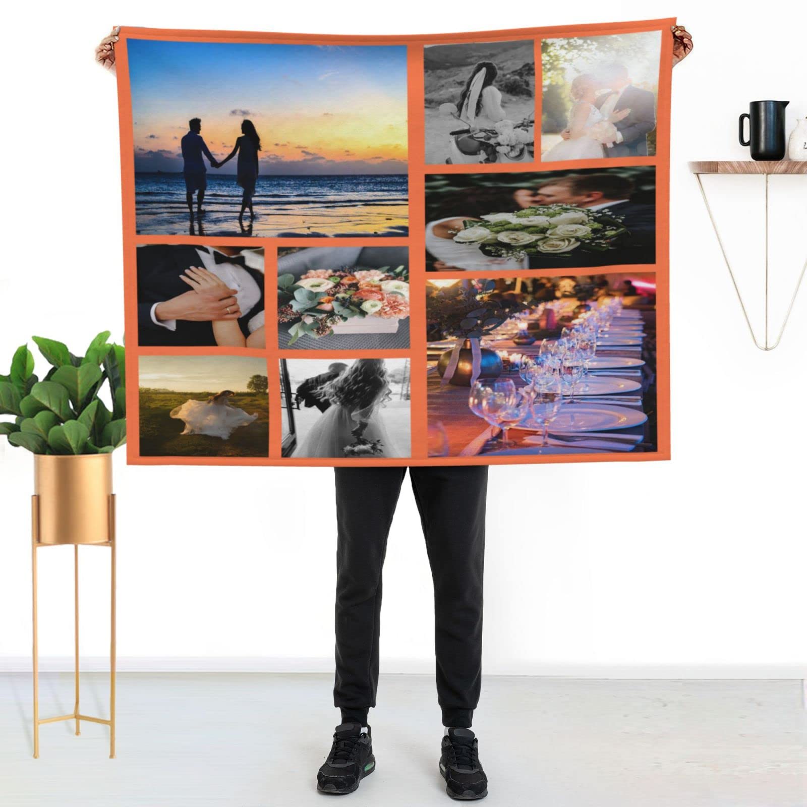 **Custom Photo Blankets & Throws - Personalized with Your Own Pictures - Unique Wedding Gifts for Couples - Perfect for Anniversaries, Home Decor & Cozy Nights**