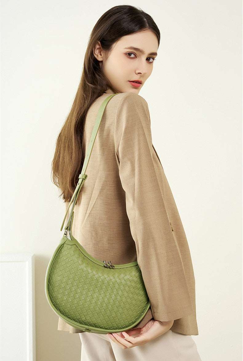 Handwoven Genuine Leather Satchel Bag for Women & Men - Stylish Crossbody & Shoulder Bag for Work, Travel & Everyday Use