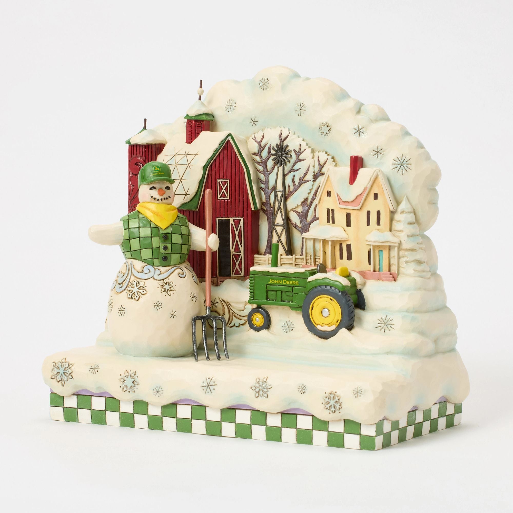 Snowman Layered Scene Christmas Decoration - 3D Winter Holiday Home Decor for Tabletop, Mantel & Party Display