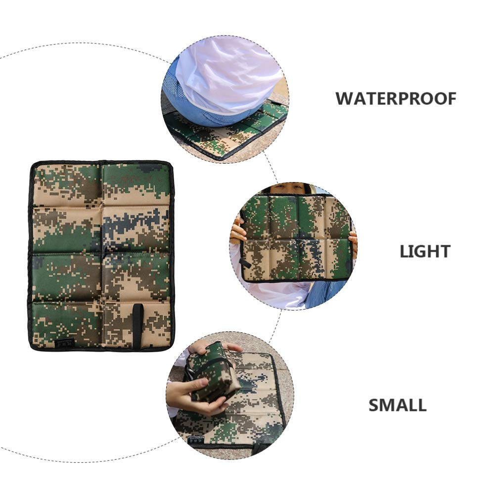 BESPORTBLE Camouflage Foldable Camping Seat Pad - 4 Pack, Portable Outdoor Cushion for Camping, Backpacking, Hiking & Travel - Perfect for Picnics, Beach, Stadiums and Outdoor Adventures