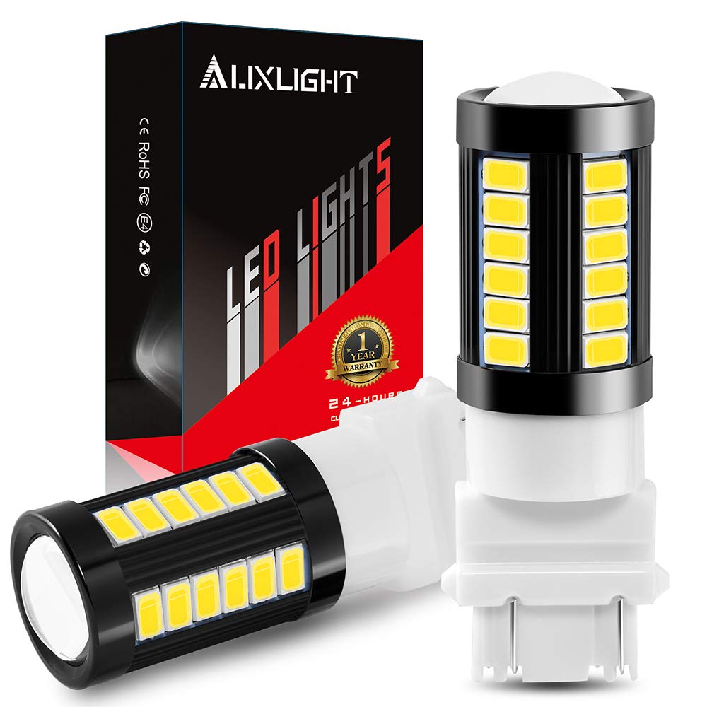 AUXLIGHT 3157 3156 T25 3056 4157 LED Bulbs - 1400 Lumens Super Bright, Low Power, 6000K Xenon White - Replacement for Backup Reverse Lights, Tail Brake Stop & Parking Lights (Pack of 2) - Perfect for Cars, Trucks & SUVs
