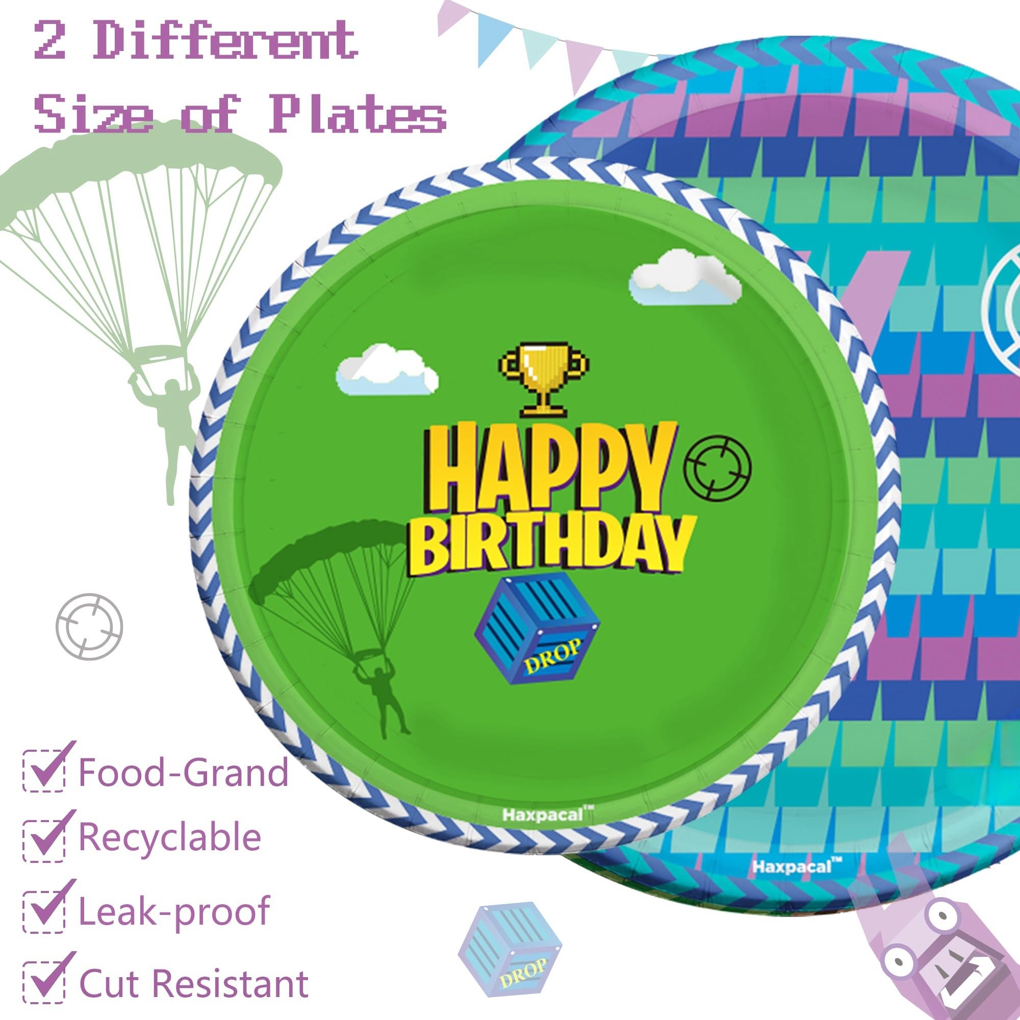 Llama Theme Party Tableware Set - 64pcs Video Games Themed Disposable Plates, Forks & Napkins for Baby Shower, Birthday Decorations - Perfect for Kids Parties, Game Nights & Themed Events