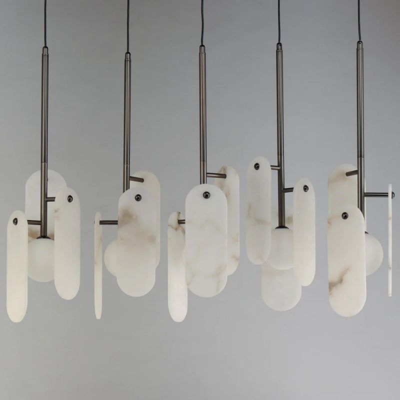 Alabaster Studio M Megalith 5-Light Modern Chandelier - Elegant Ceiling Light Fixture for Dining Room, Living Room, or Bedroom