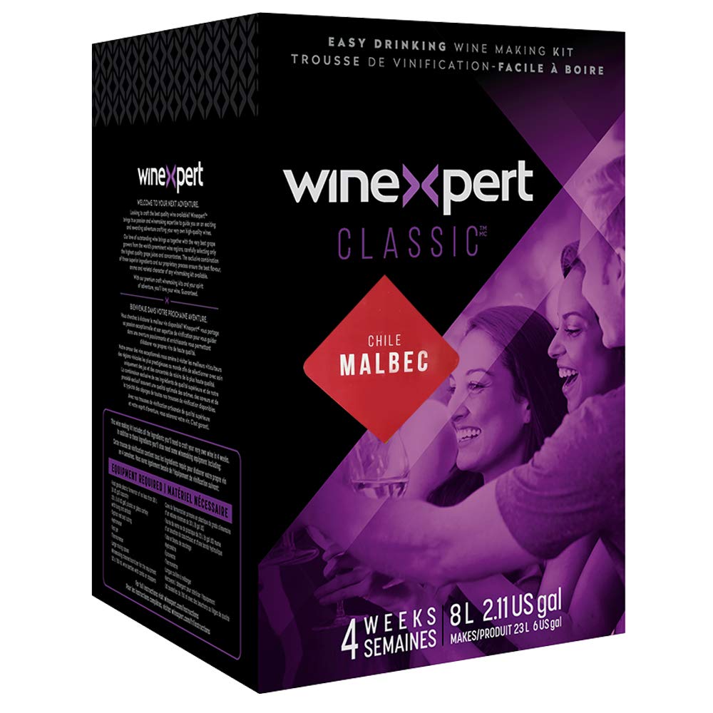 Premium Chilean Malbec Wine Making Kit - HOZQ8-1592 World Vineyard Home Brewing Supplies for Beginners & Enthusiasts | Perfect for Winemaking Hobby, Gifts & Special Occasions