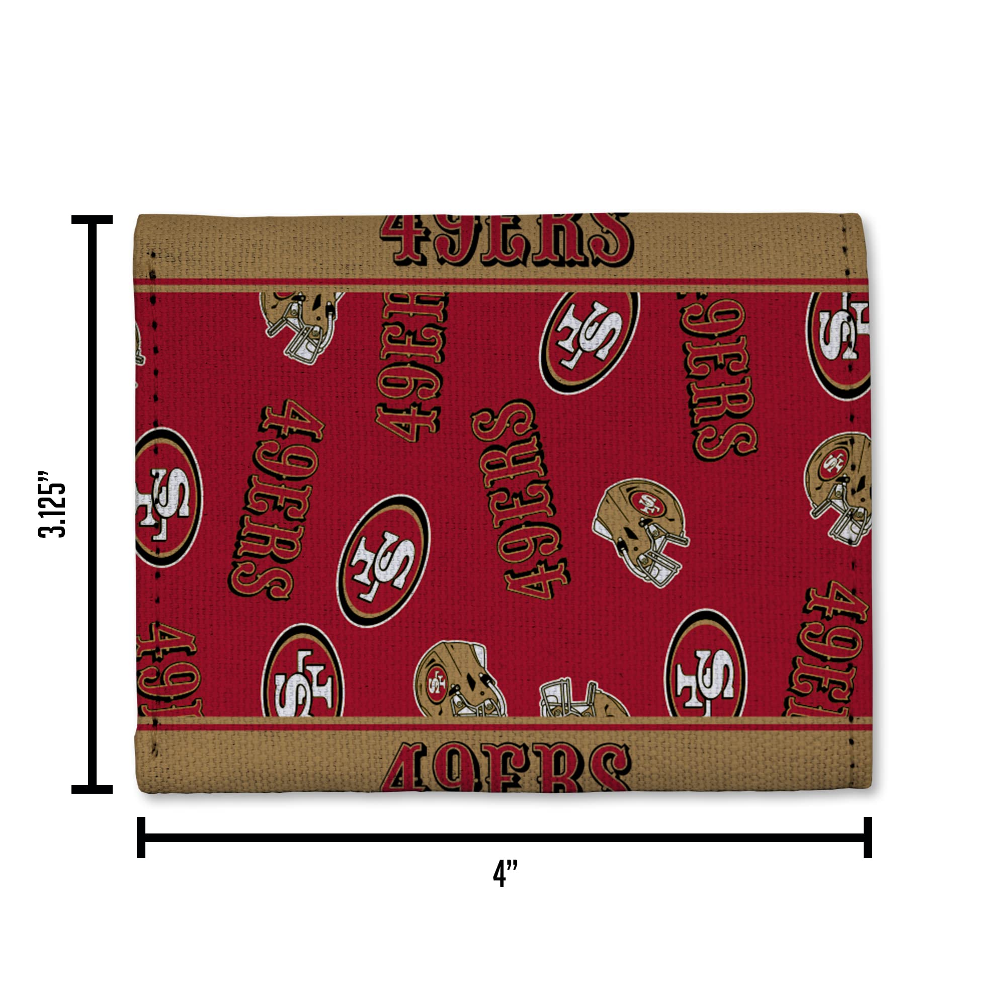 NFL Canvas Trifold Wallet by Rico Industries - Durable Leather Football Wallet for Men - Perfect for Game Day, Tailgating & NFL Fan Gifts