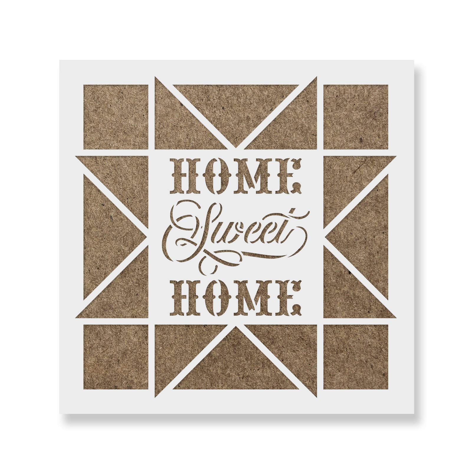 Home Sweet Home Barn Quilt Stencil - DIY Wooden Sign Art Template for Painting, Wall Decor, and Country Farmhouse Crafts | Perfect for Home Decor, Rustic Weddings & Gift Making