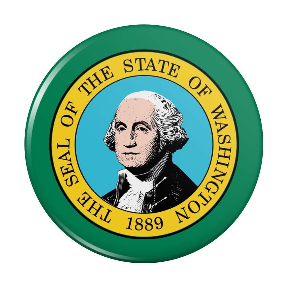 Washington State Flag Refrigerator Magnet - Strong Kitchen & Locker Decorative Button Magnet for Home, Office, Dorm, and School Use