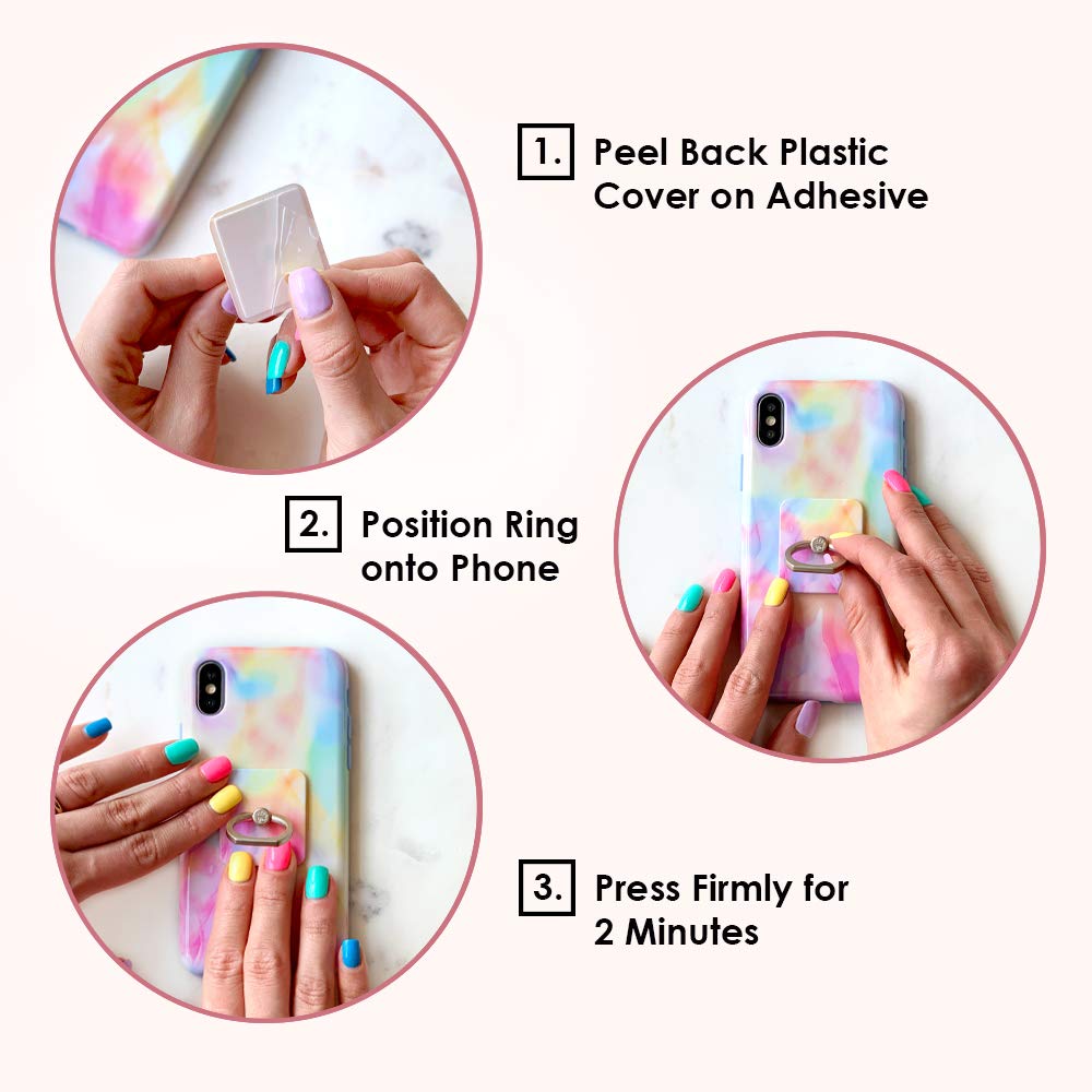 Velvet Caviar Phone Ring Holder - Grip & Stand for iPhone, Galaxy - Vintage Flowers for Secure Use