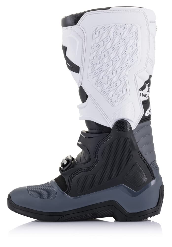 Alpinestars Tech 5 Motorcycle Boots for Men - Black/Dark Grey/White - Size 8 US - Durable Off-Road Riding Boots for Motocross & Enduro Racing