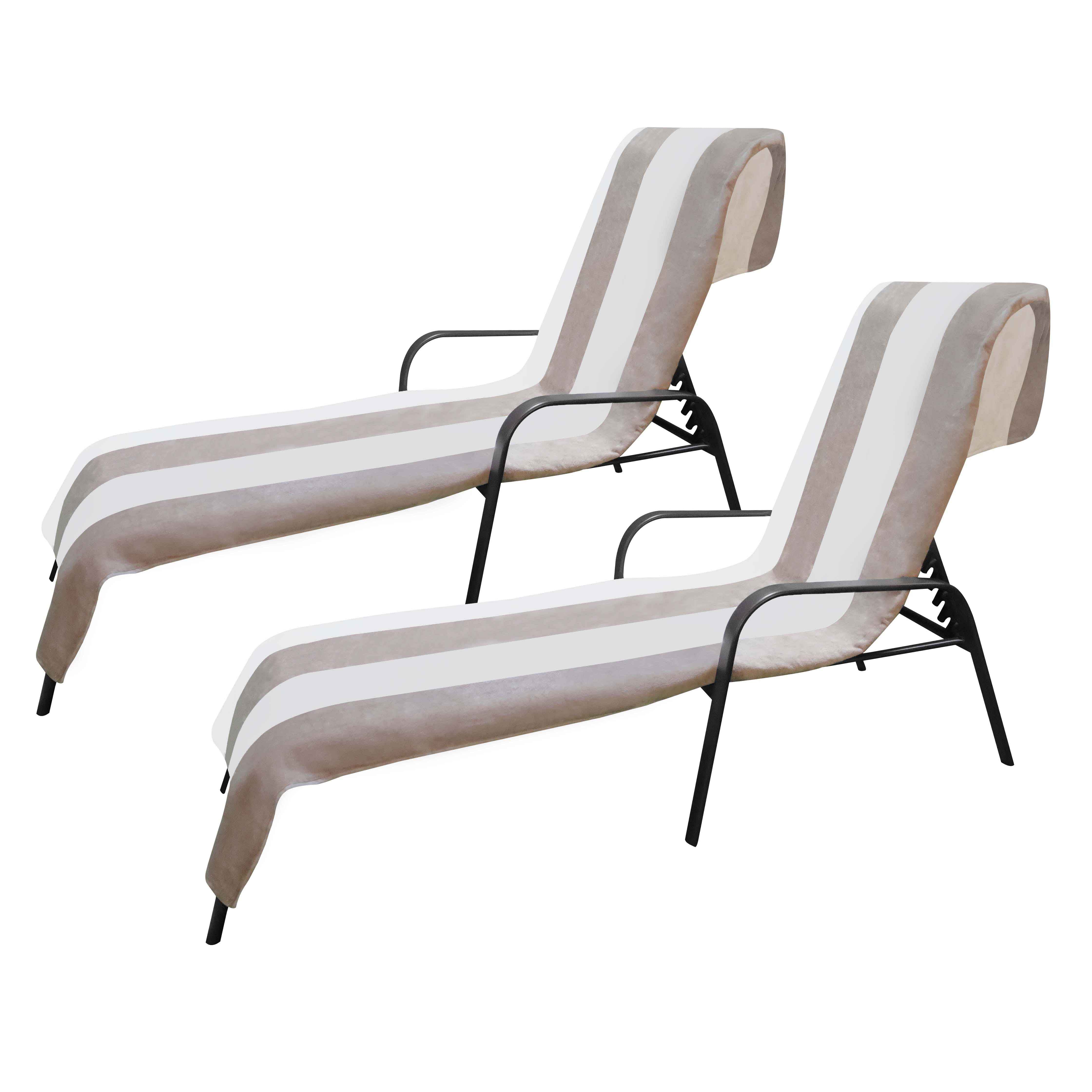 Premium Cabana Striped Cotton Beach Towel & Chaise Lounge Cover - Soft, Absorbent, UV Protection - Perfect for Poolside, Beach Vacations & Outdoor Relaxation