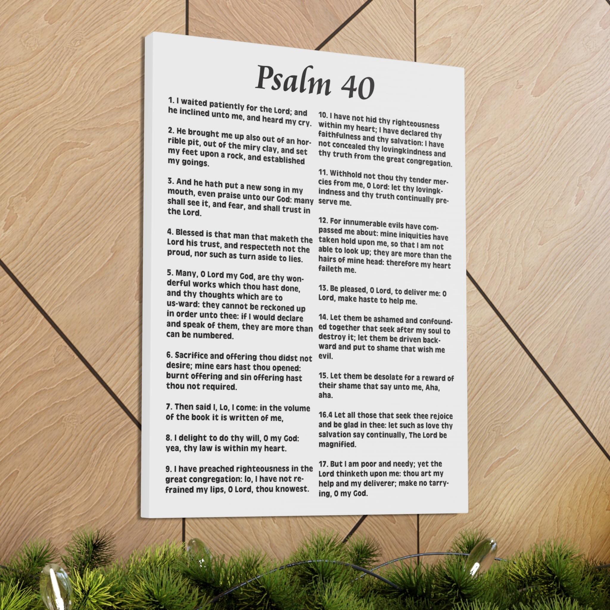 Bible Verse Canvas Art - Psalm 40:1 'My Deliverer Heard Me' Christian Scripture Wall Decor - Perfect for Home, Church & Gift Giving - Inspirational Religious Art for Living Room, Bedroom & Office