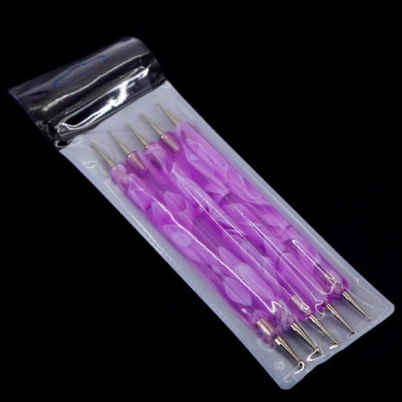 5-Piece Dual-Ended Nail Dotting Tools Set for Nail Art Designs - Perfect for DIY Manicures, Salon Use & Professional Nail Artists