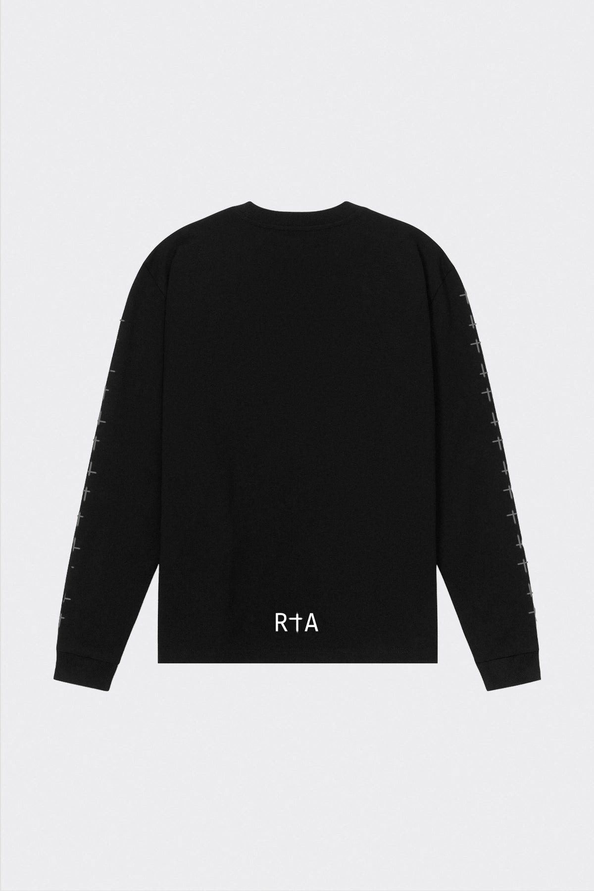 LAWRENCE Long Sleeve T-Shirt for Men - Black Cross Print Casual Top | Perfect for Streetwear, Daily Wear & Layering