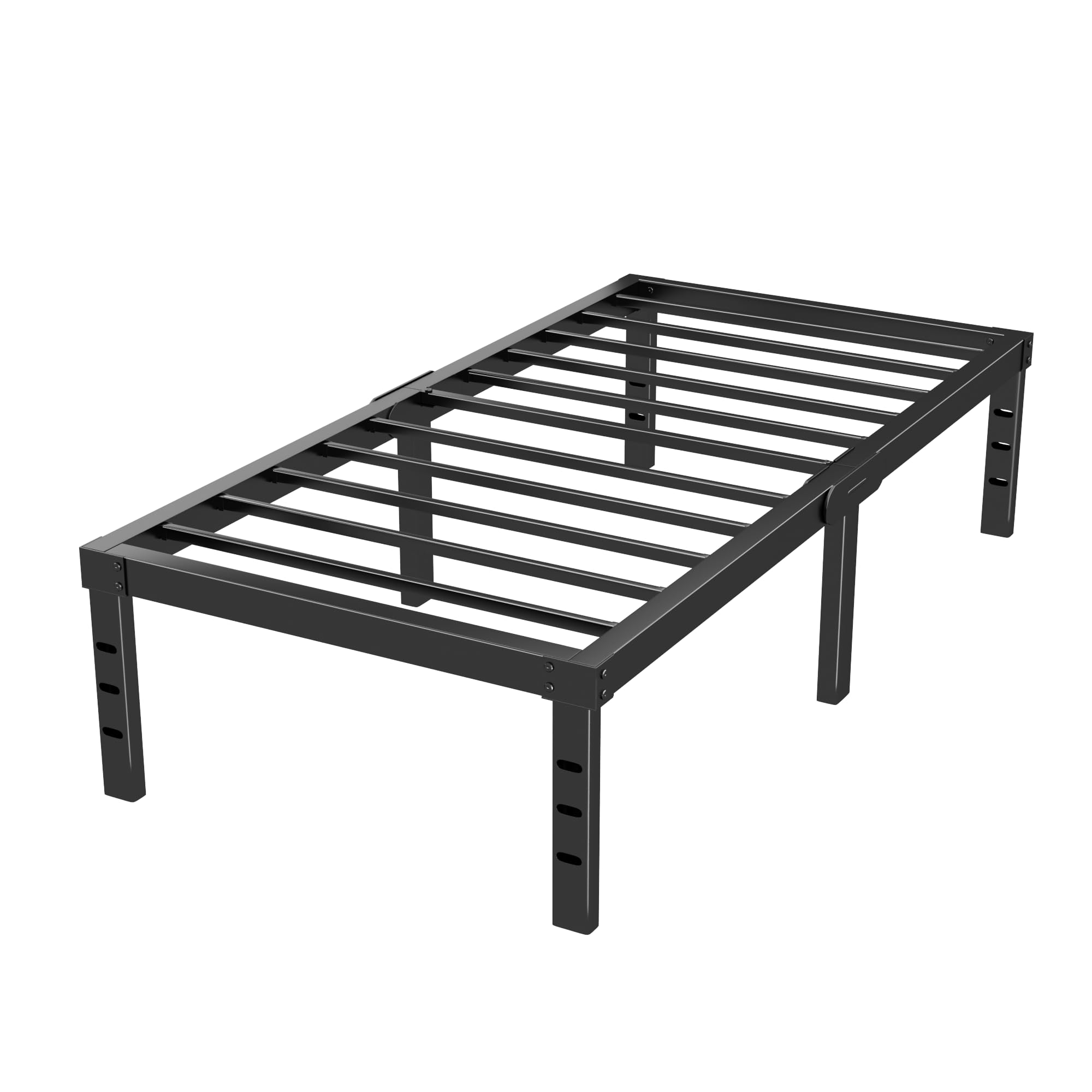 Black Metal Platform Bed Frame Queen Size - Heavy Duty Open-End Design, No Box Spring Needed, Easy Assembly (Industrial 14