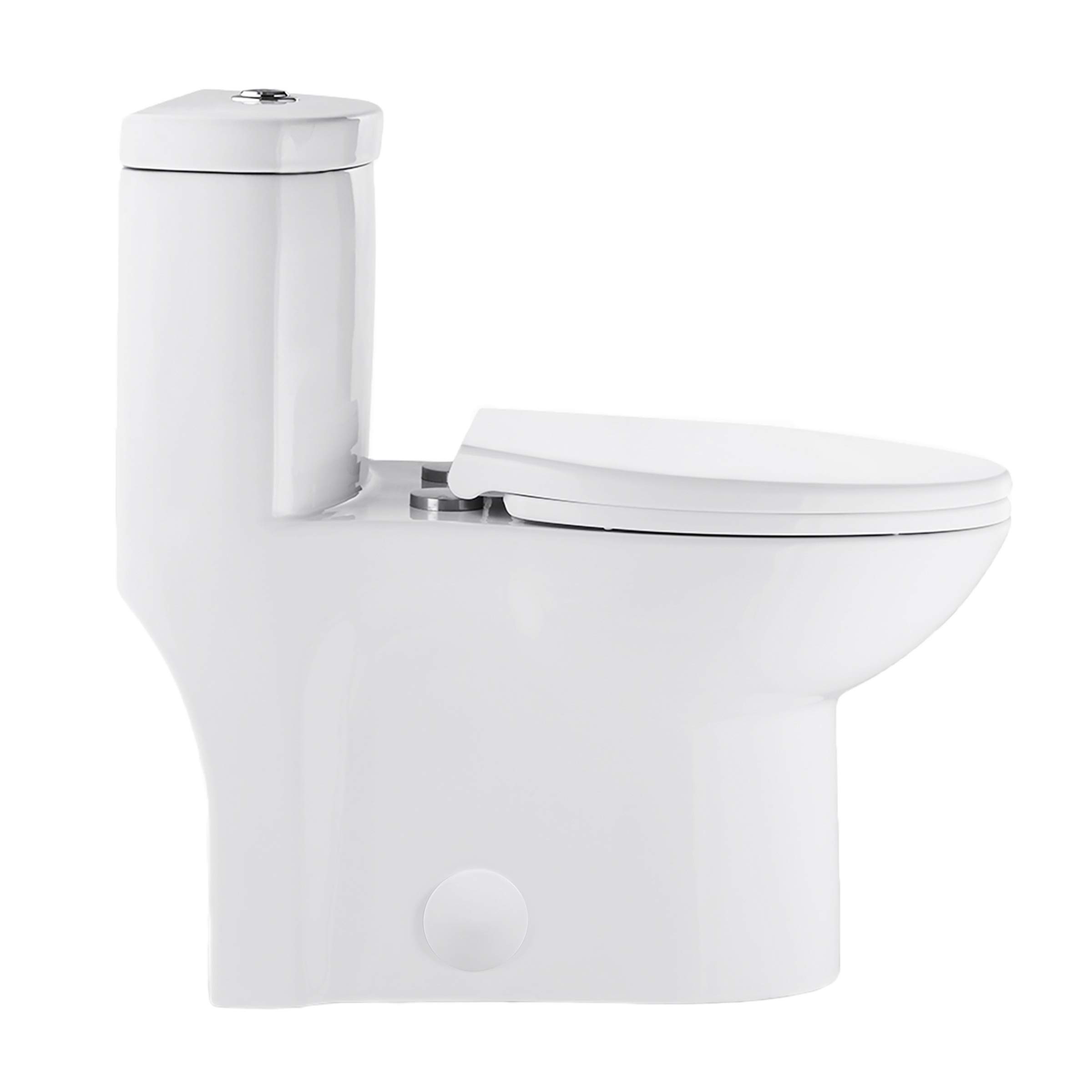 Swiss Madison SM-1T205 Sublime One Piece Elongated Toilet - Dual Flush 0.8/1.28 GPF, Water Efficient, Glossy White - Perfect for Modern Bathrooms & Eco-Friendly Homes