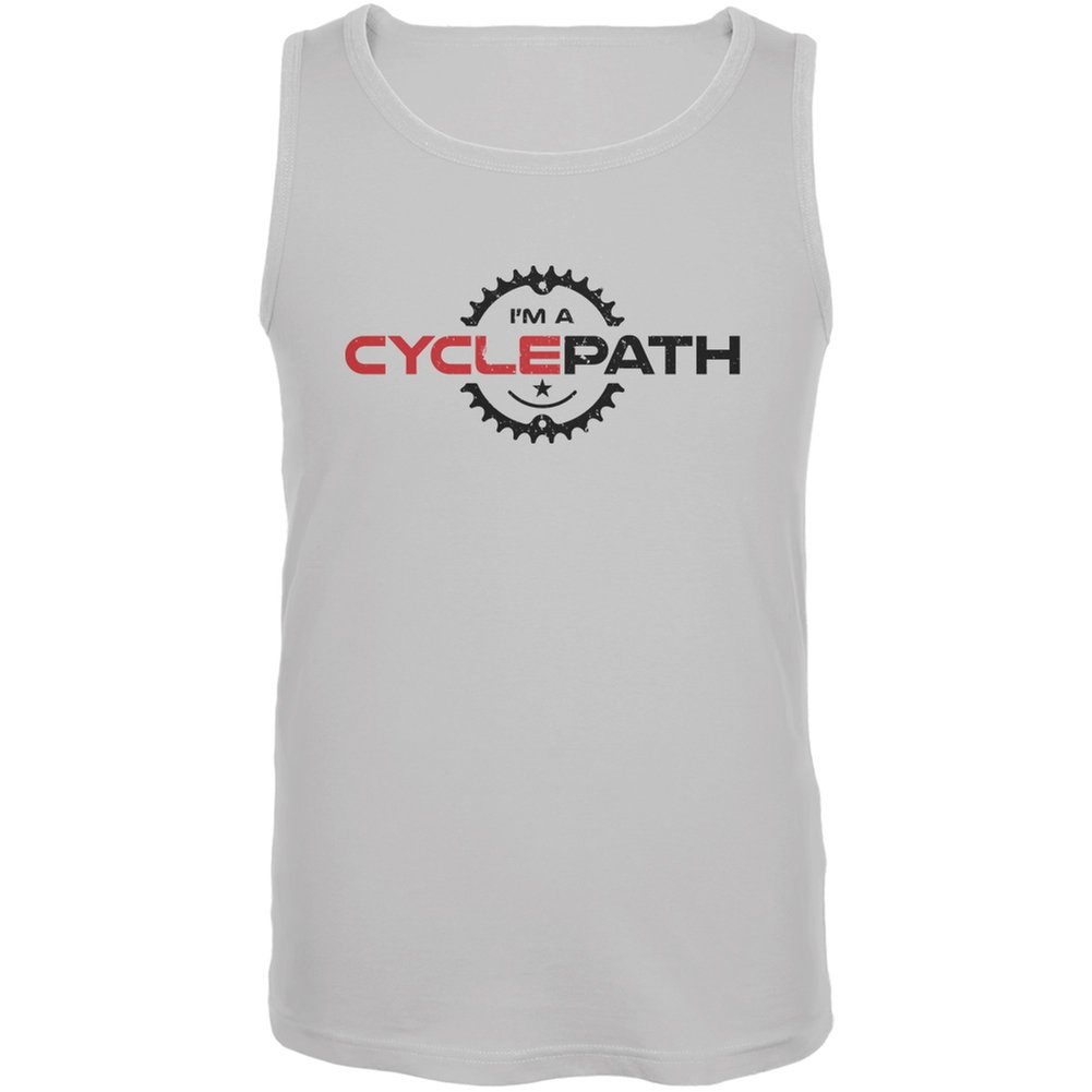 Old Glory Biking 'I'm A Cyclepath' White Adult Tank Top - Comfortable Cycling Shirt for Bike Riders & Cycling Enthusiasts - Perfect for Road Biking, Gym Workouts & Casual Wear