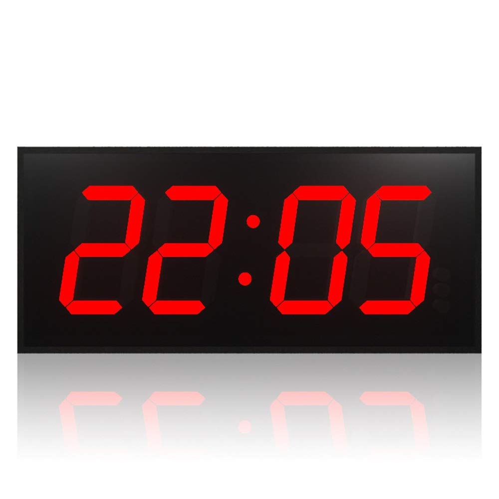 HTTKSE Digital LED Wall Clock with Remote Control - Large Display Gym Timer, Countdown Clock with Calendar & Alarm - Double-Sided 55x24.5x3.3cm (Red) - Perfect for Home Gym, CrossFit Studios & Sports Facilities