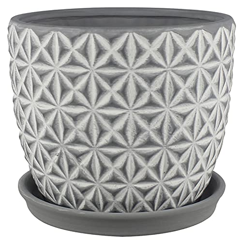 8-Inch Tribeca Ceramic Planter in Charcoal - Pack of 22 | Modern Indoor/Outdoor Flower Pot for Home Decor, Office Plants & Garden Succulents