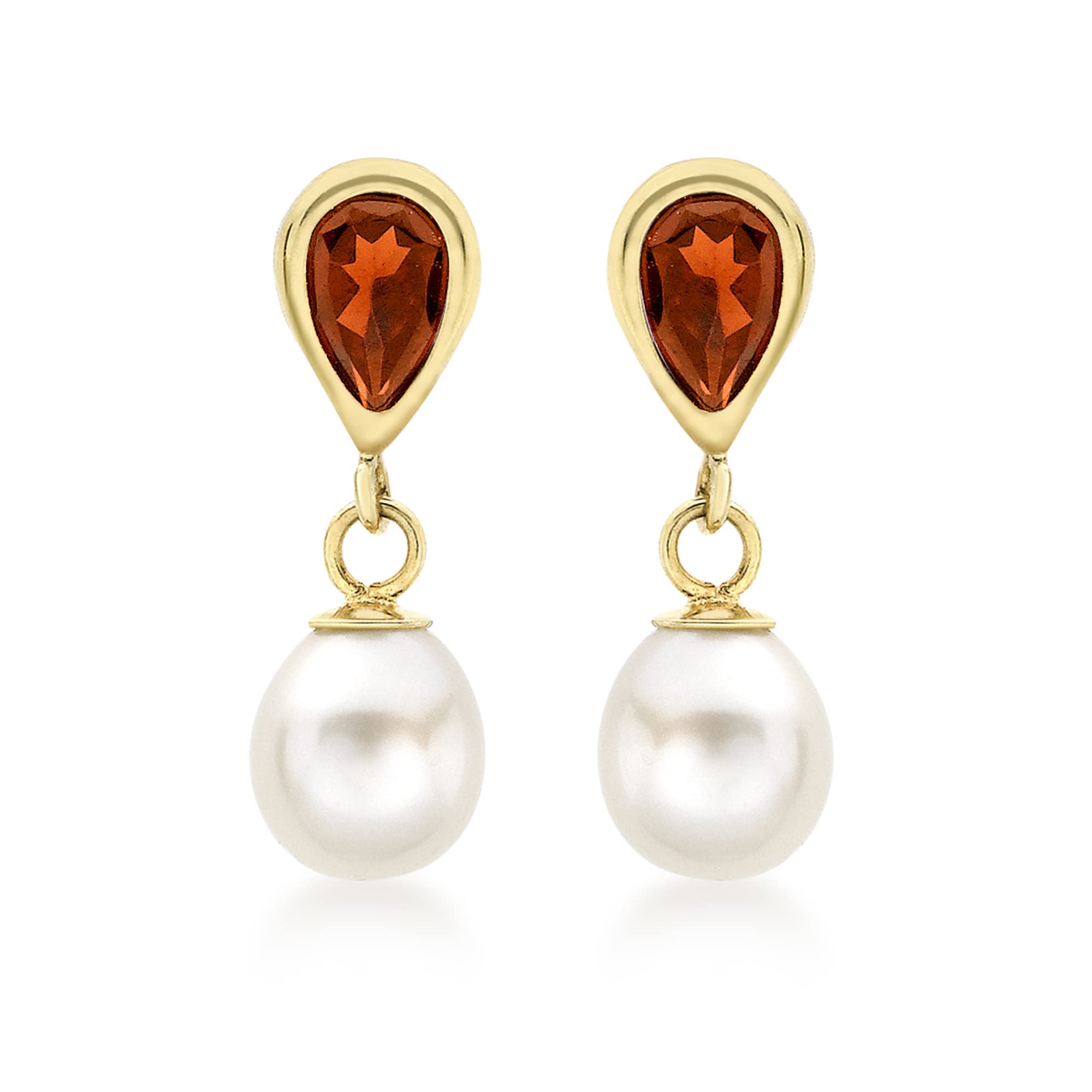 Carissima Gold 9K Yellow Gold Teardrop Earrings for Women - 5x17mm Dangle Drop Earrings - Elegant Gift for Wedding, Party & Special Occasions