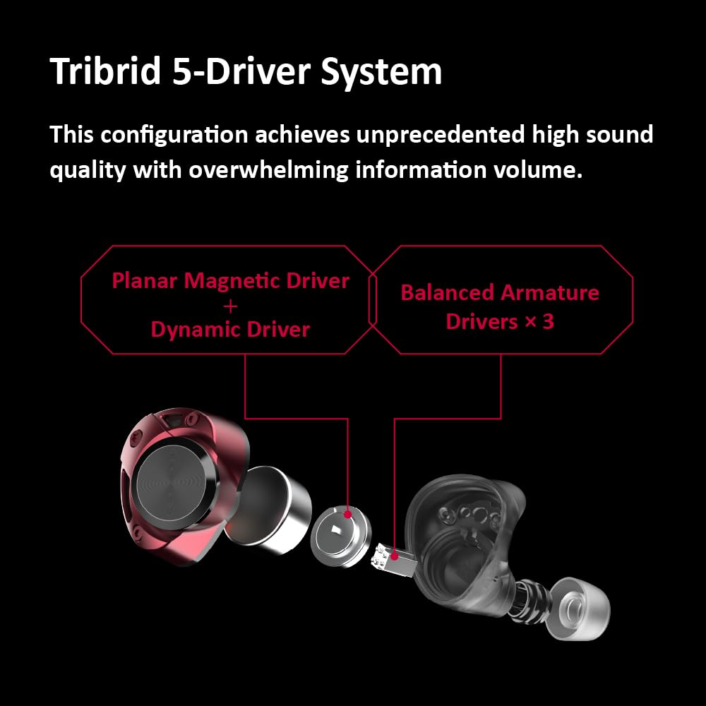 AVIOT TE-ZX1 Wireless Earbuds - World's First 5-Driver Tribrid System, Hi-Res Audio with LDAC, Hybrid ANC, IPX4 Waterproof (Cowboy Bebop Edition) - Perfect for Commuting, Workouts & Anime Fans