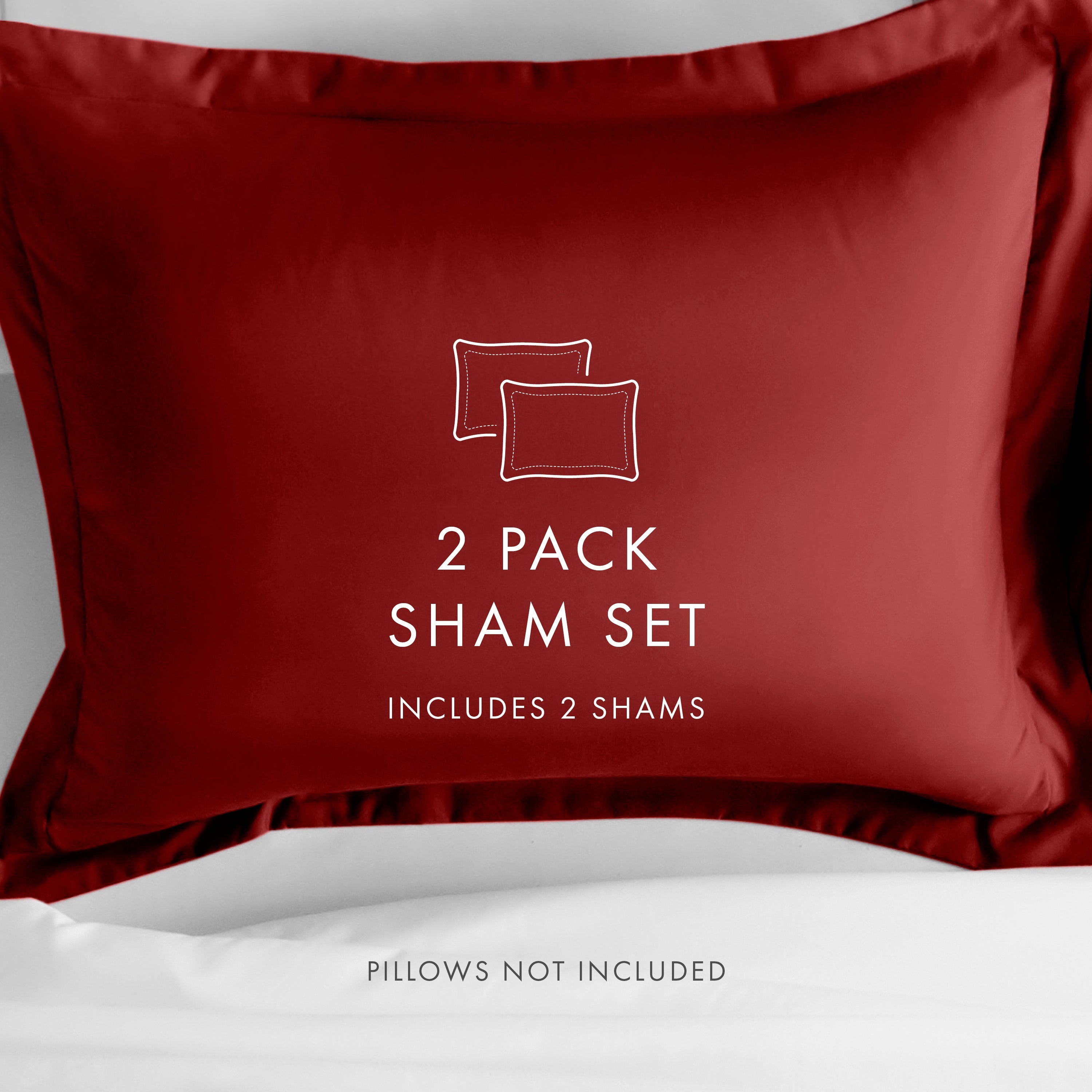 2 Piece Pillow Sham Set - Soft & Breathable Cotton Pillow Covers for Bedroom Decor - Perfect for Queen & King Size Beds (White, Beige, Gray) - Ideal for Home, Hotel & Airbnb Styling