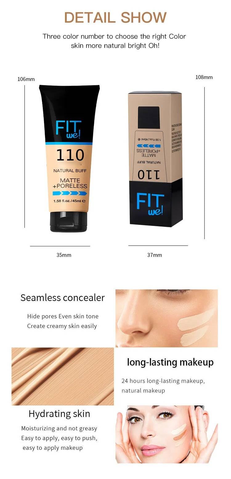 Bridester Fit We Concealer Liquid Foundation - Full Coverage, Long-Lasting, Freckles & Acne Concealing Professional Makeup - Perfect for Daily Wear, Special Occasions & Photography