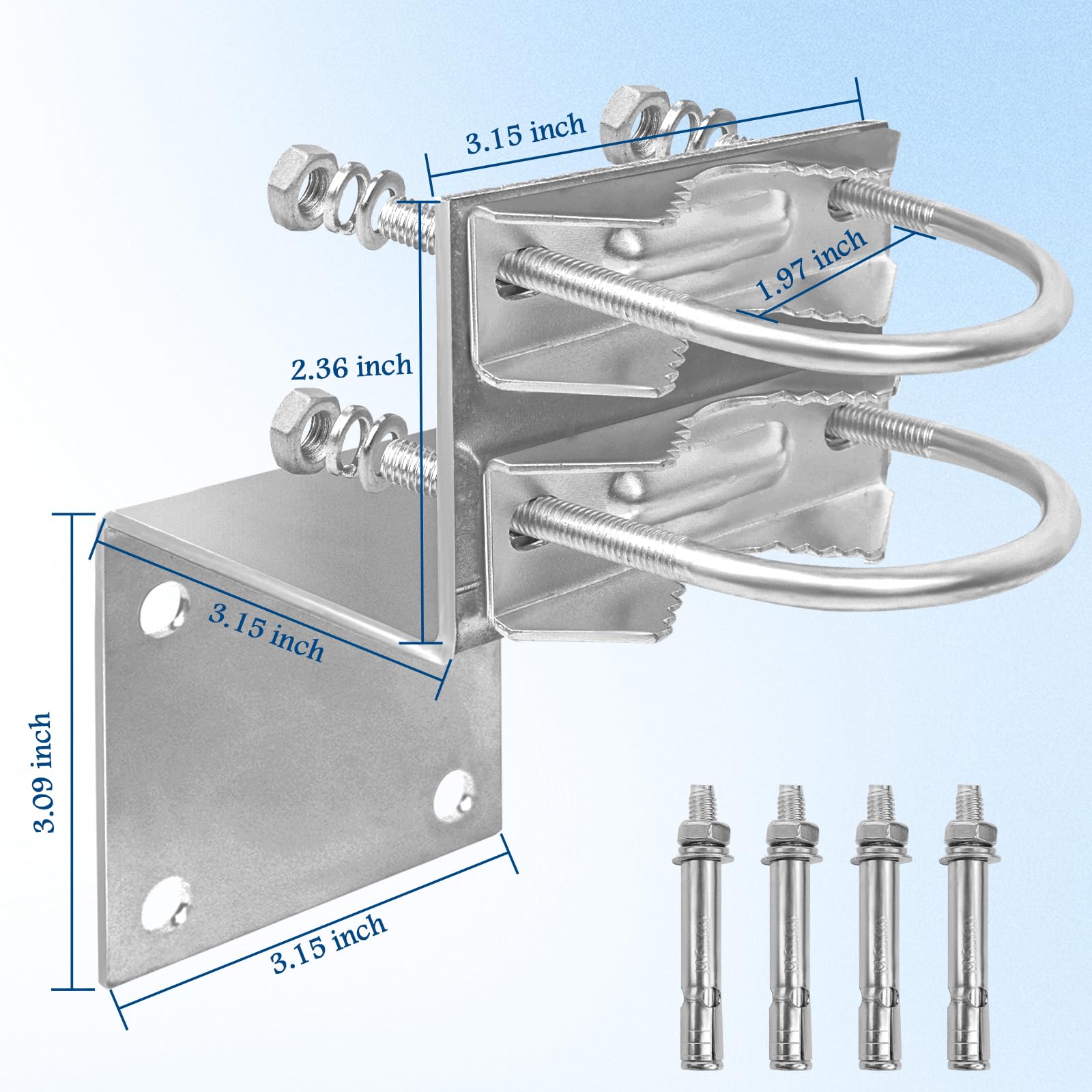 XRDS-RF Antenna Pole Mount Kit with U-Bolts for Outdoor Antenna - Home & RV Use
