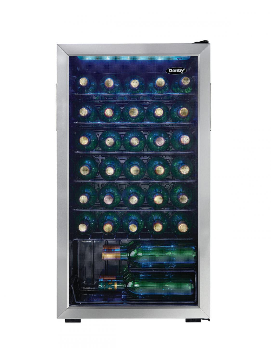 Danby DWC036A1BSSDB 36-Bottle Stainless Steel Freestanding Wine Cooler - Perfect for Home Bars, Restaurants & Wine Cellars