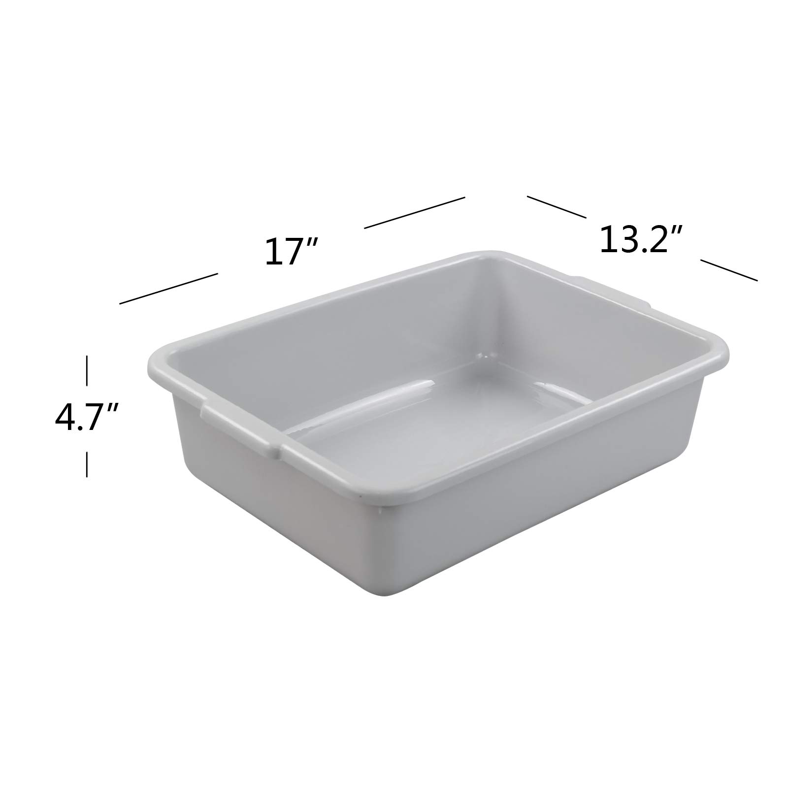 Xyskin 13 L Plastic Commercial Bus Tubs - Heavy Duty Utility Bus Boxes for Restaurant & Kitchen Storage (4-Pack) - Perfect for Food Service, Dishwashing & Organization
