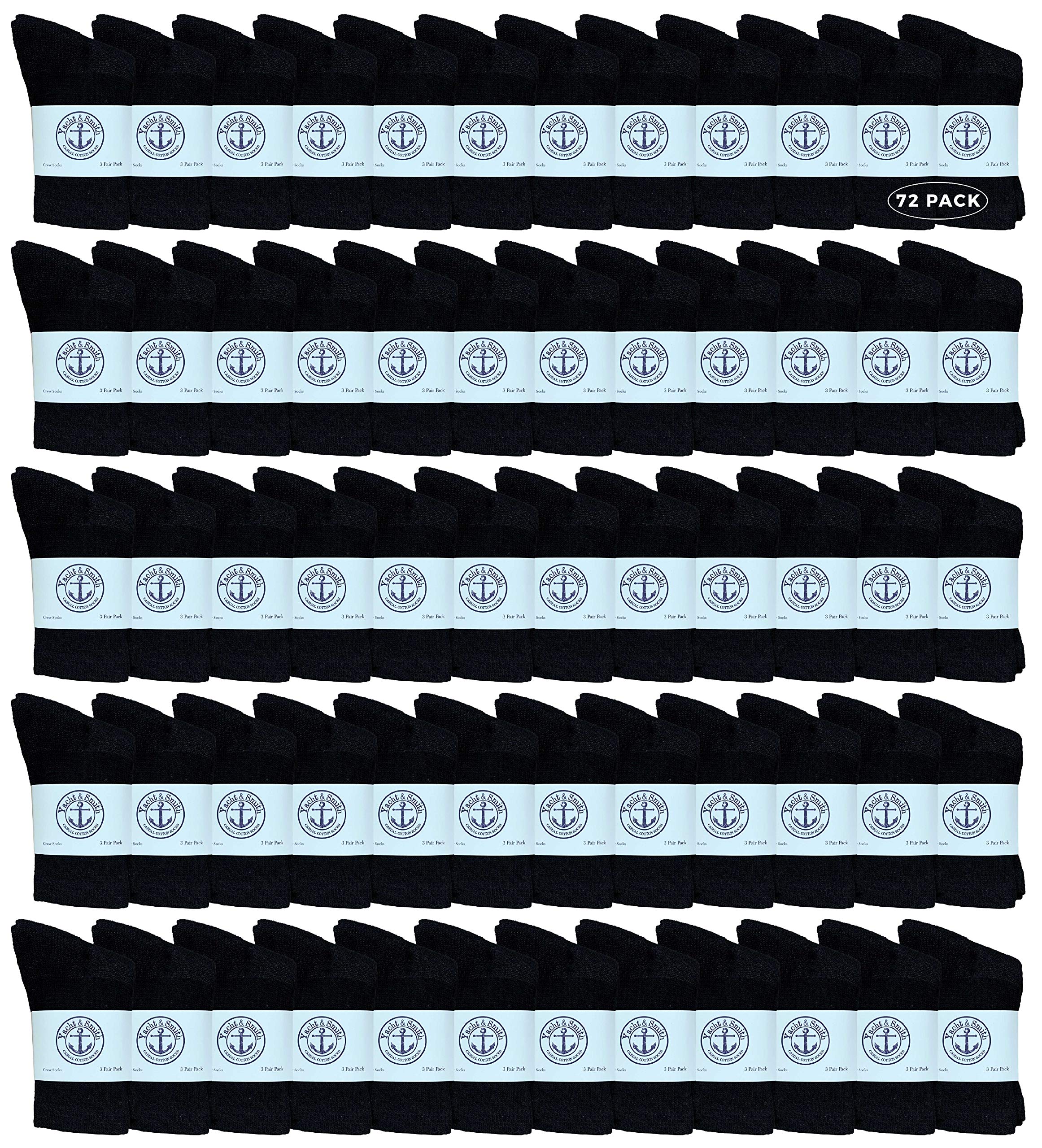 Yacht & Smith Wholesale Kids Crew Socks - Soft Cotton Casual Socks for Boys & Girls (Size 6-8) - Perfect for School, Sports & Everyday Wear