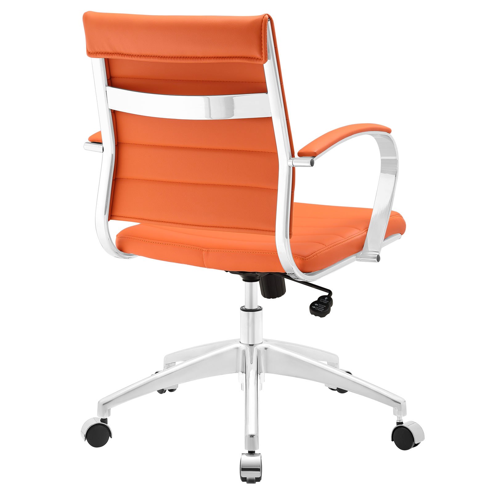 Modway Jive Ribbed Mid Back Office Chair - Ergonomic Mesh Desk Chair with Adjustable Height & Swivel, Orange - Perfect for Home Office, Gaming & Workspace