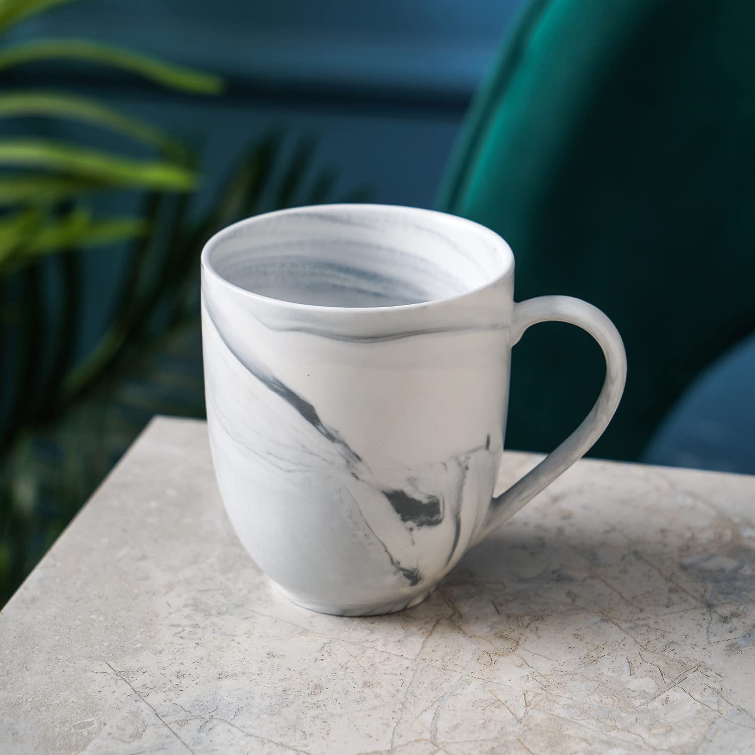 Premium Stone Lain Brighton Porcelain Dish Set - 4 Elegant Gray Coffee Mugs for Home, Office, or Gifts | Durable & Stylish Tea Cups for Daily Use, Parties, and Decor