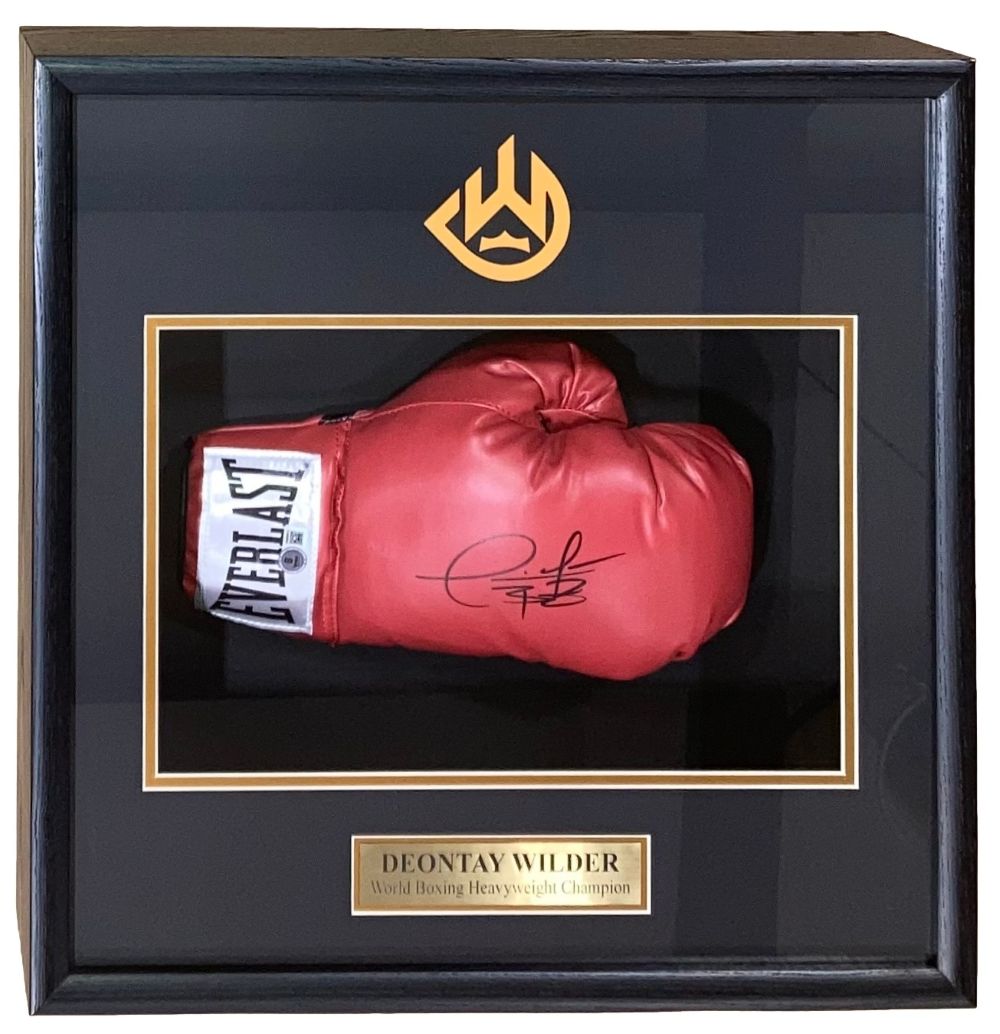 Deontay Wilder Autographed Red Everlast Right Hand Boxing Glove - Authentic Signed Memorabilia for Boxing Fans, Collectors & Home Gym Display