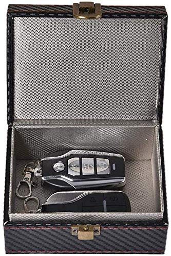 Premium Faraday Cage Box - RFID Signal Blocker for Car Keys, Key Fobs, Phones & Credit Cards | Anti-Theft Protection | Carbon Fiber & Leather Design (11.5x9.5x6.5cm) | Perfect for Travel, Home Security & Keyless Entry Protection