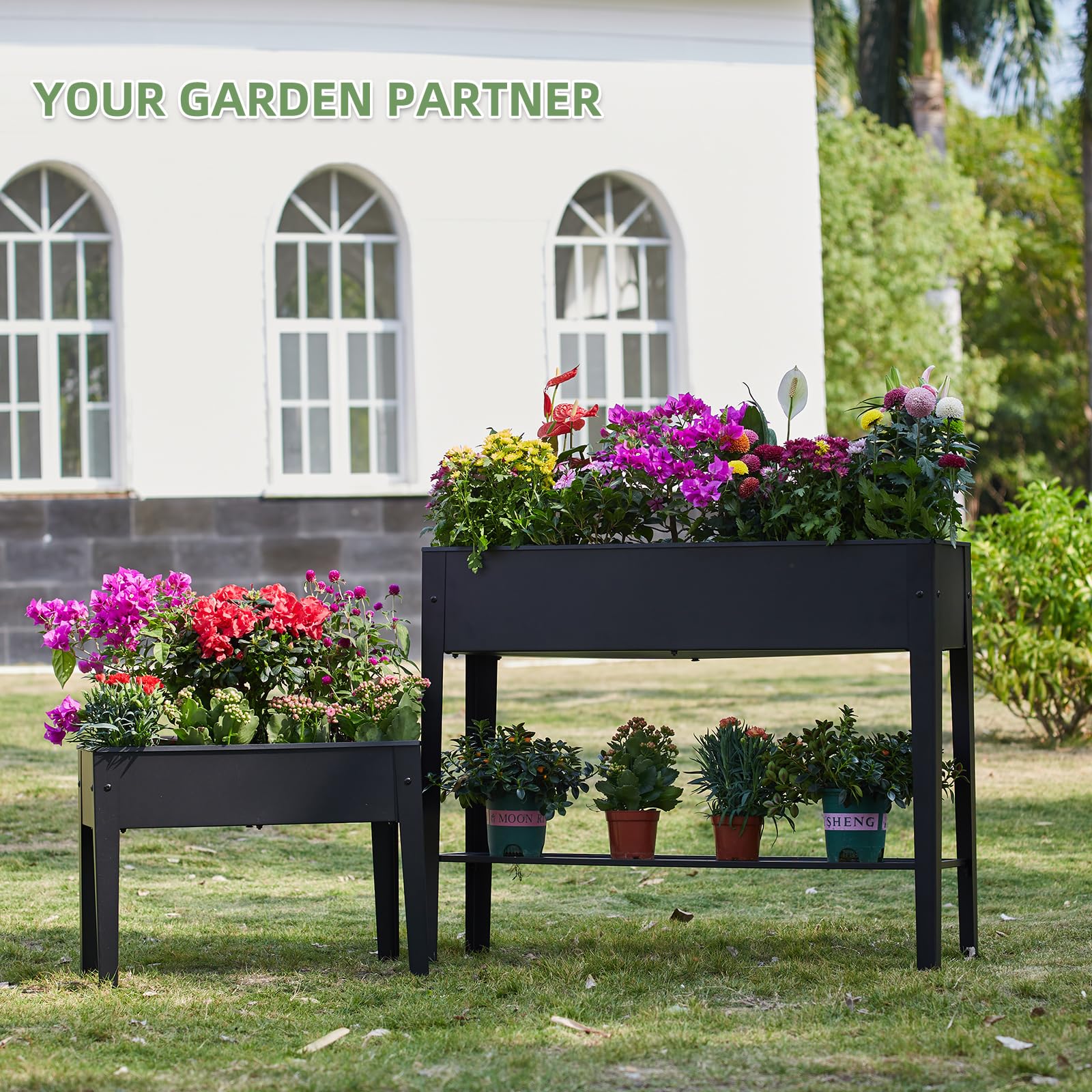 Metal Raised Garden Bed - Large Elevated Planter Box for Vegetables, Flowers & Herbs | Outdoor Patio Gardening Solution