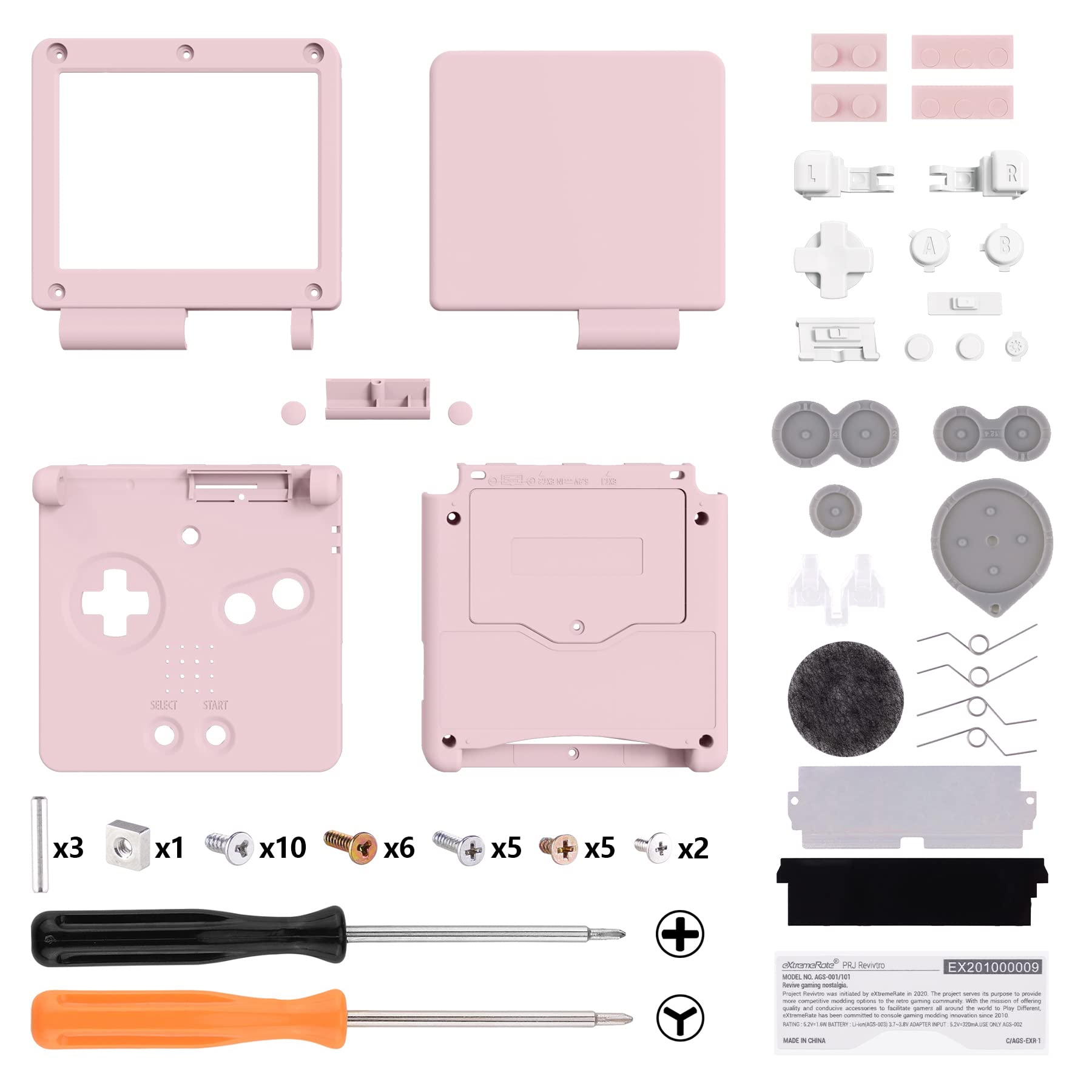 Upgraded eXtremeRate Cherry Blossom Pink Replacement Shell for Gameboy Advance SP GBA SP - Compatible with IPS & Standard LCD Screens (Console Not Included) - Perfect for DIY Customization & Retro Gaming Enthusiasts