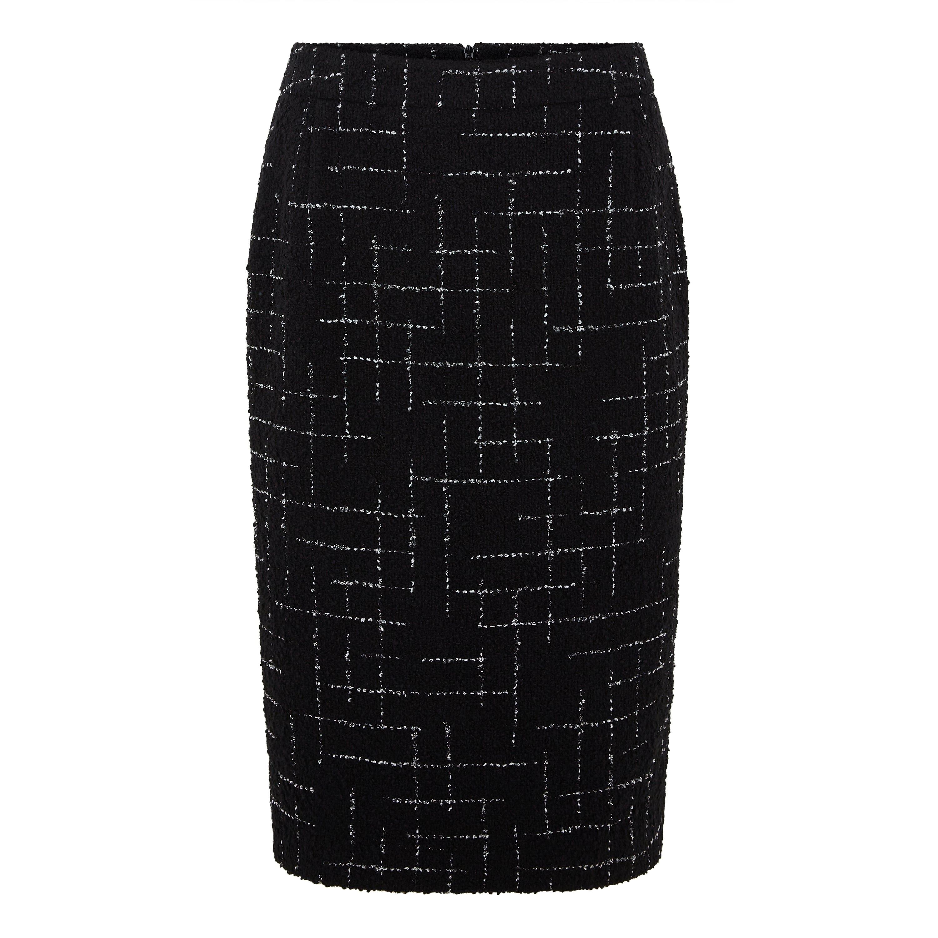 Hope Tailored Glitter Check Wool Skirt for Women - Elegant Winter Plaid Skirt with Sparkle Details | Perfect for Holiday Parties, Office Wear & Christmas Outfits