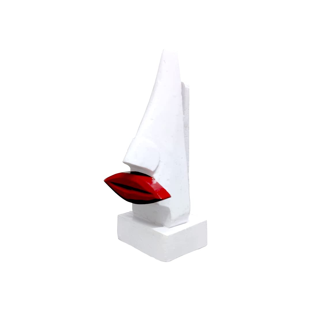 Stylish White Eyeglass Holder with Red Lip Design - Desktop Organizer for Glasses, Sunglasses & Reading Glasses - Perfect for Office, Home & Travel - Keep Eyewear Safe on Desk, Nightstand or Suitcase - Ideal for Work, Bedroom & Vacation Organization