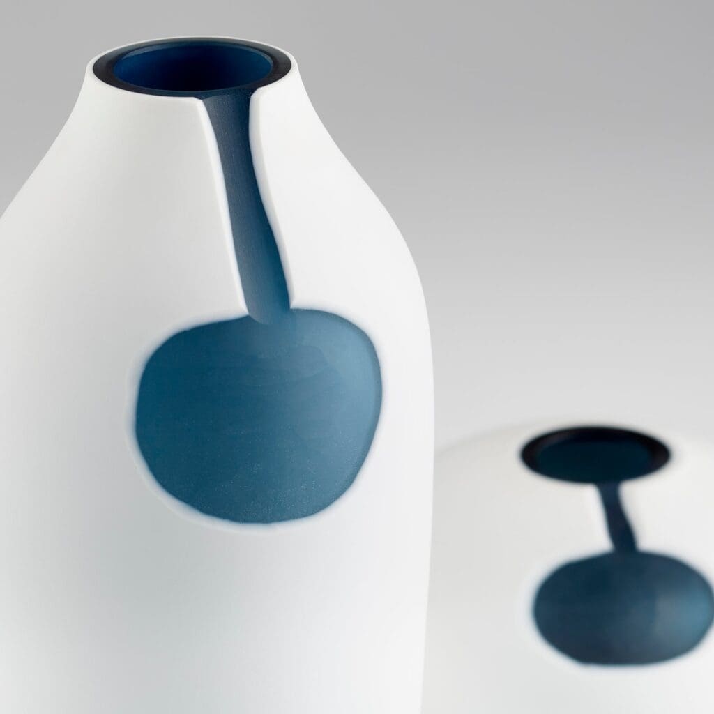 Cyan Design 11108 Oracle Vase - Blue and White Ceramic Home Decor - Small Decorative Vase for Flowers, Centerpieces & Shelf Display