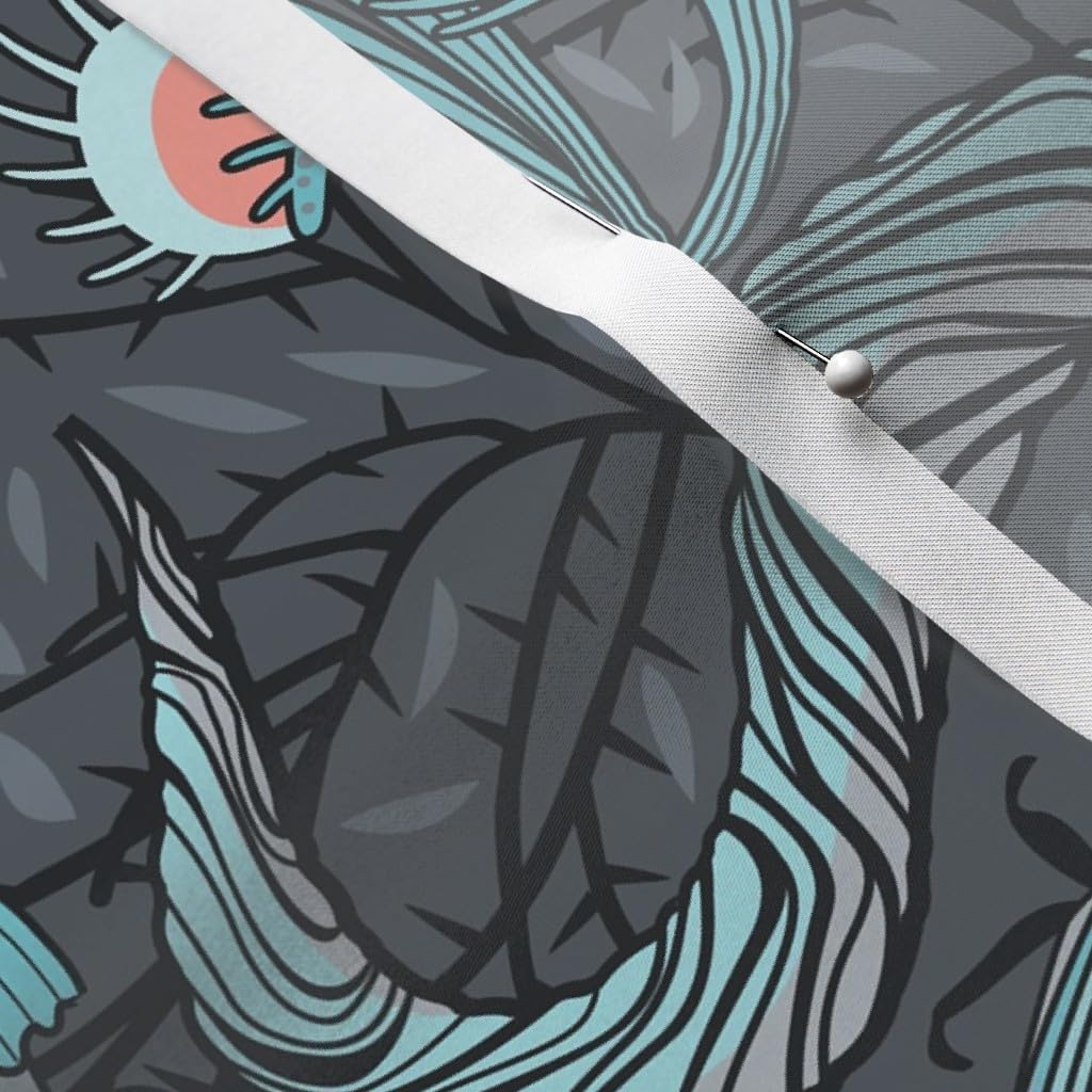 Plants & Creatures Fantasy Printed Satin Fabric Fat Quarter - Premium Sewing Material for Apparel, Lining, Fashion, Blankets & Home Decor - Perfect for DIY Crafts, Quilting & Upholstery Projects