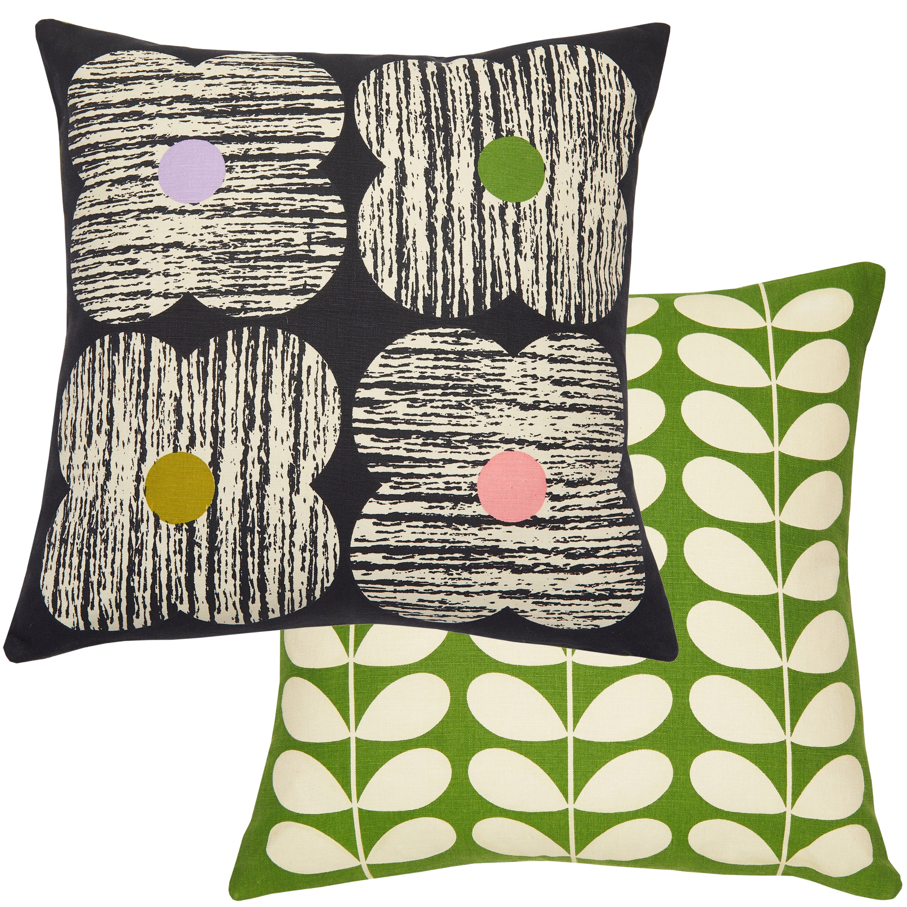 Orla Kiely Textured Flower Cushion Cover - Slate Gray Home Decor Pillow Case for Sofa, Bed, Living Room & Nursery