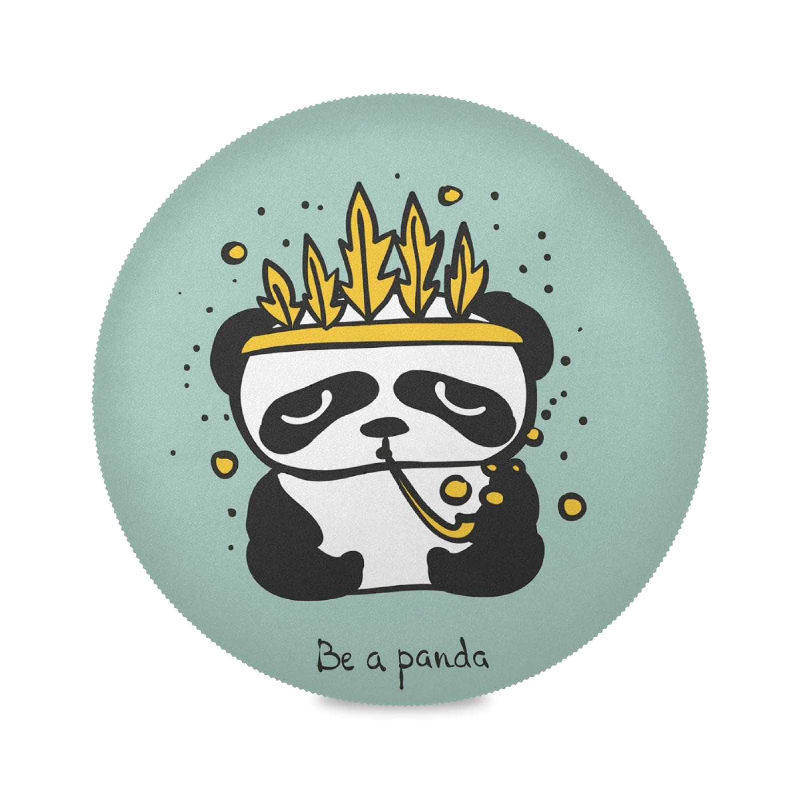 Chief Africa Baby Panda Round Placemats Set of 4 - Washable & Durable Dining Table Mats for Kitchen, Baby & Kids Mealtime - Perfect for Family Dinner, Parties & Daily Use