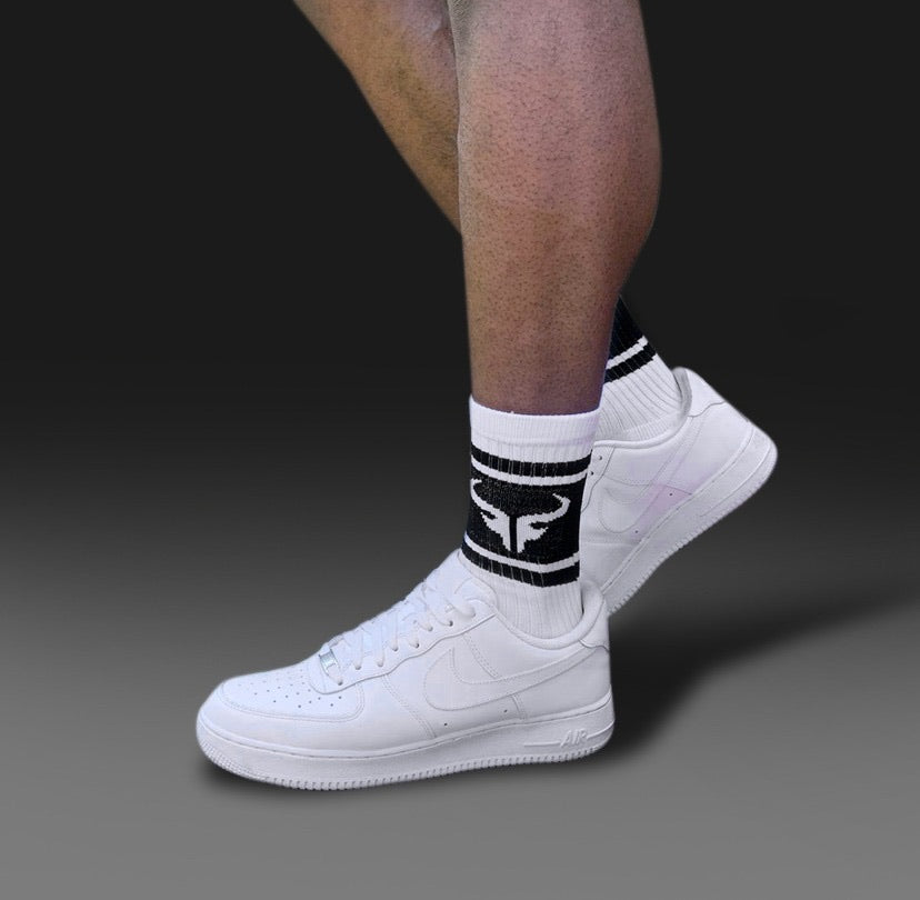 Cerus Unisex Bull Logo Socks - 3 Pairs Pack, Comfortable Cotton Crew Socks for Men & Women - Perfect for Casual Wear, Sports & Gifts