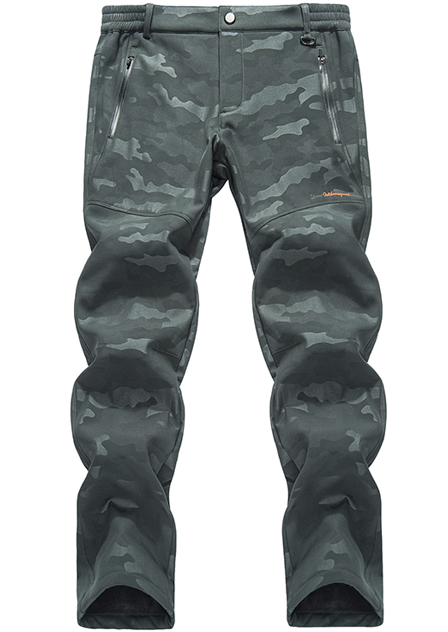 FOREVJHMM Men's Hiking Pants - Waterproof Softshell Winter Pants for Outdoor Activities, Skiing & Snow Sports with Fleece Lining & Zipper Pockets | Perfect for Camping, Mountain Climbing & Cold Weather Adventures