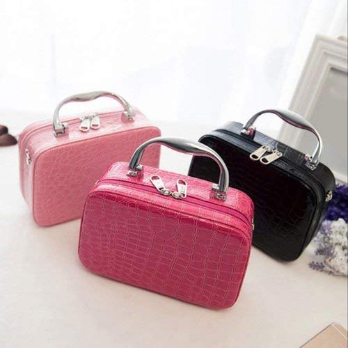 DD Retails Travel Cosmetic Storage Bag - Waterproof Makeup Organizer Case with Mirror | Portable Toiletry Kit for Women | Perfect for Travel, Gym & Daily Use