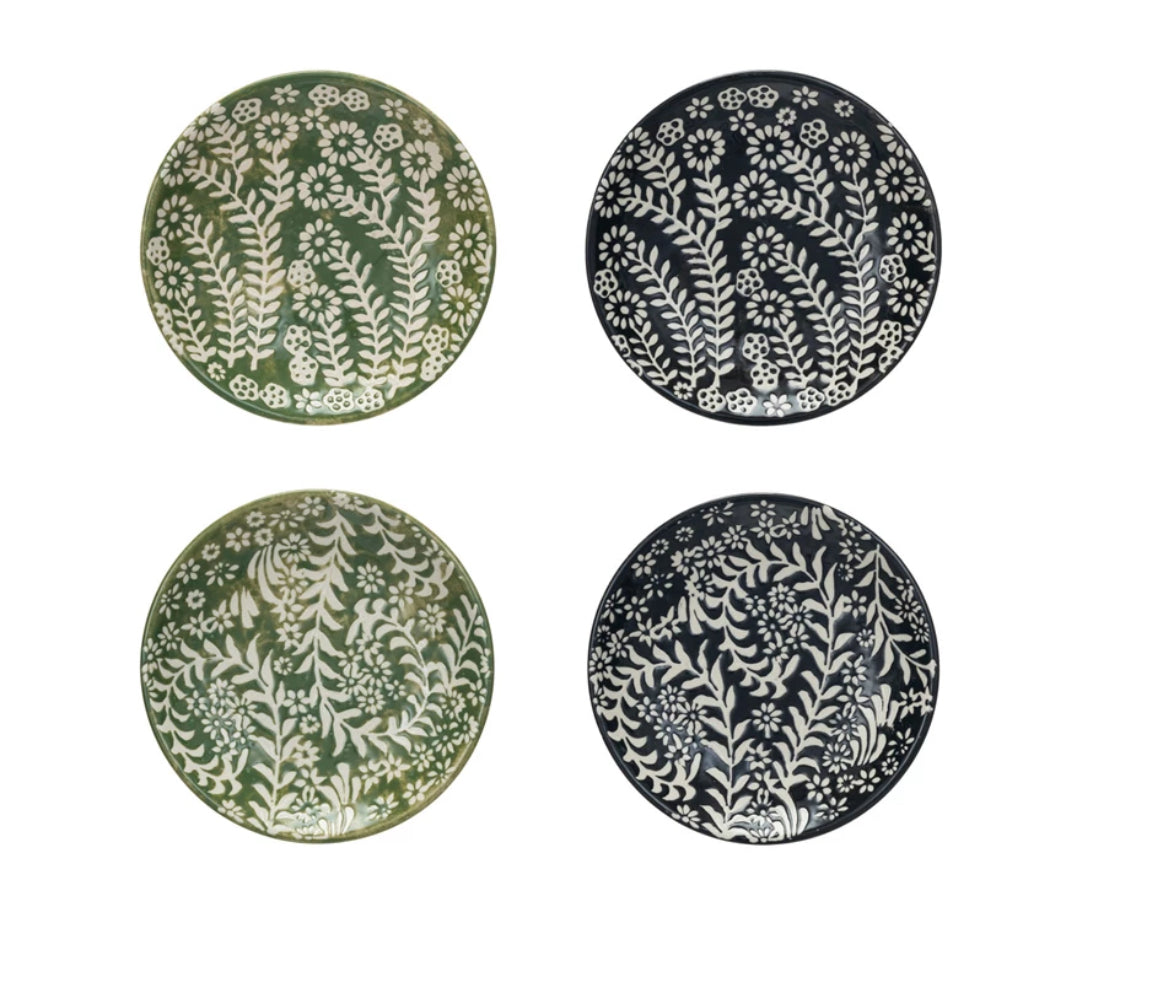 Elegant Appetizer Plates with Wax Relief Botanicals - Perfect for Dinner Parties, Weddings & Holiday Entertaining
