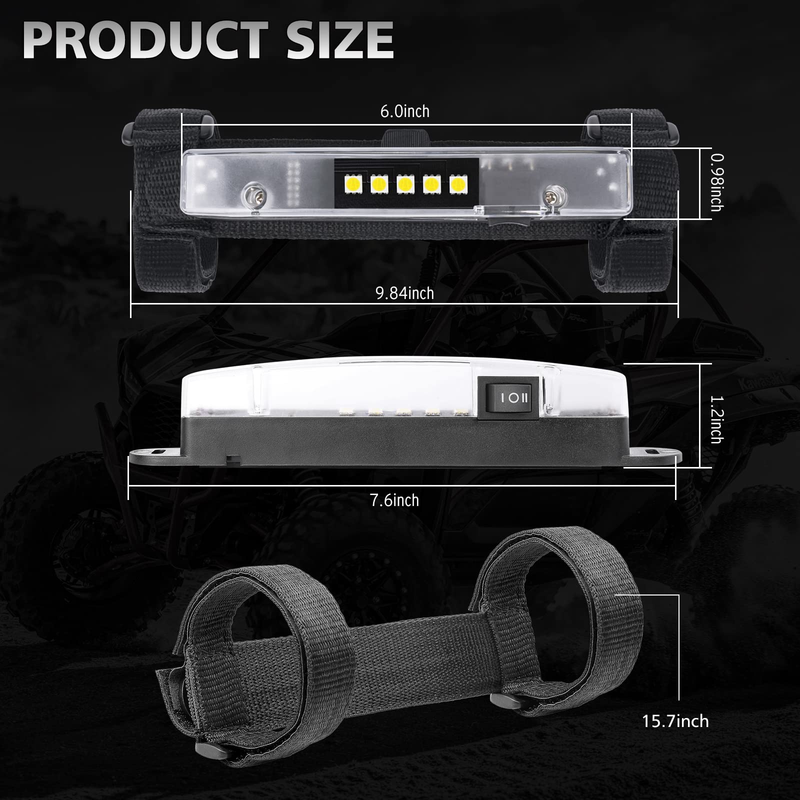 Universal UTV Dome Light - Rechargeable Magnetic Roll Bar Interior Light for Polaris RZR, Can-Am, ATV, Truck & Off-Road Vehicles | Waterproof Cab Lighting for Night Rides & Camping Adventures (White)