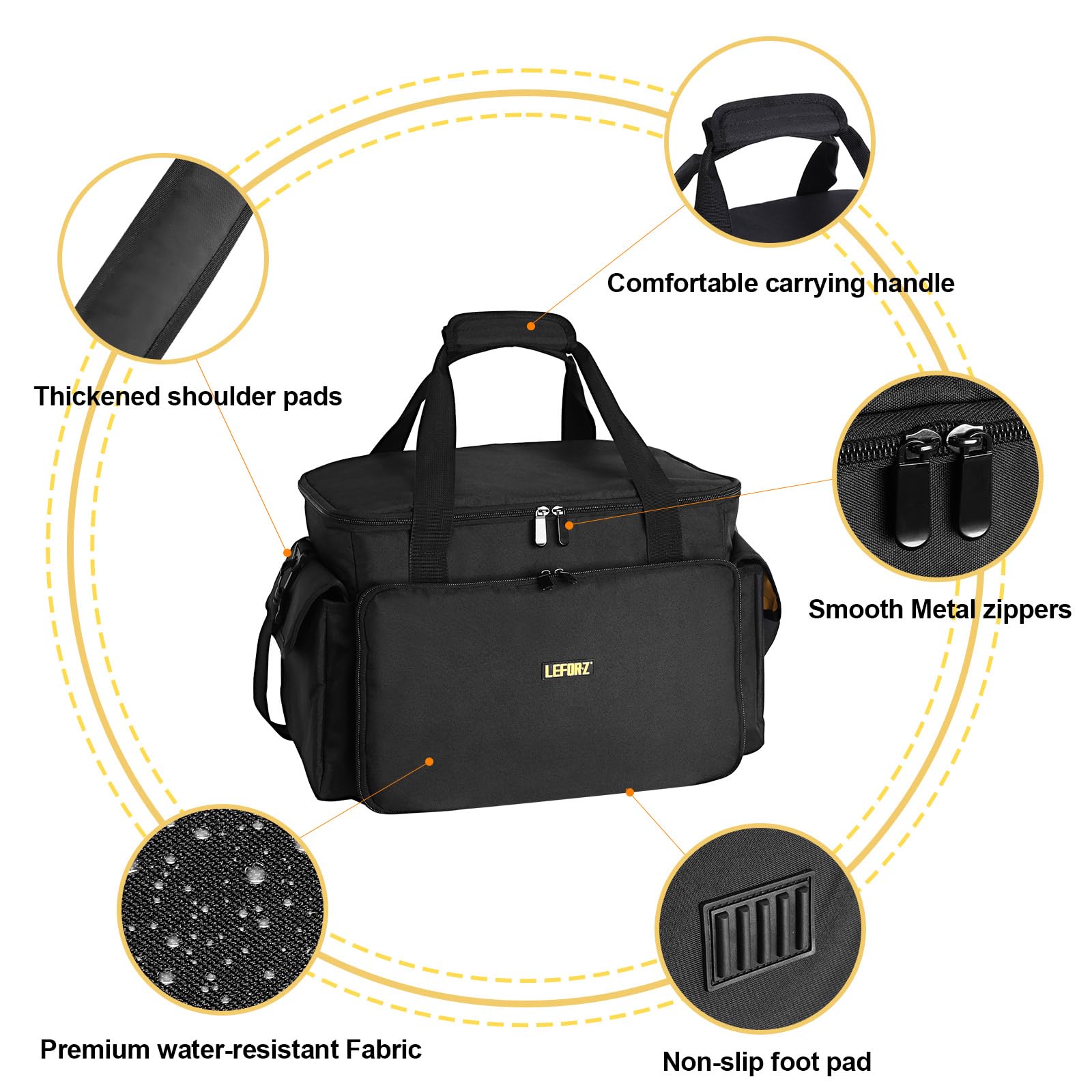 Professional DJ Gear Bag with Detachable Dividers - Travel Music Organizer for Equipment & Accessories | Stage & Studio Use